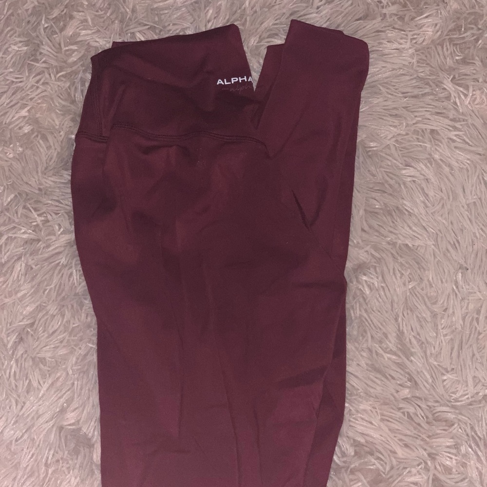 Maroon Alphalete Alphalux Essentials Leggings